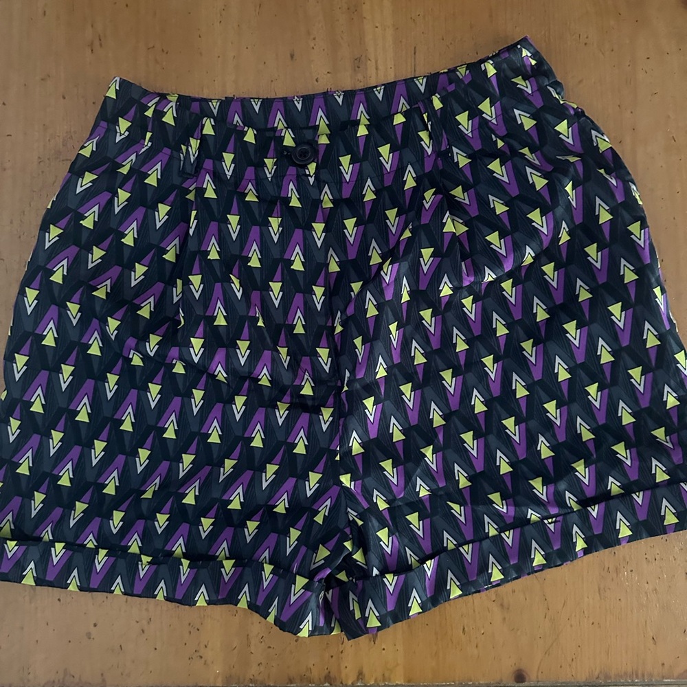 American Apparel Purple and Green Cargo Shorts